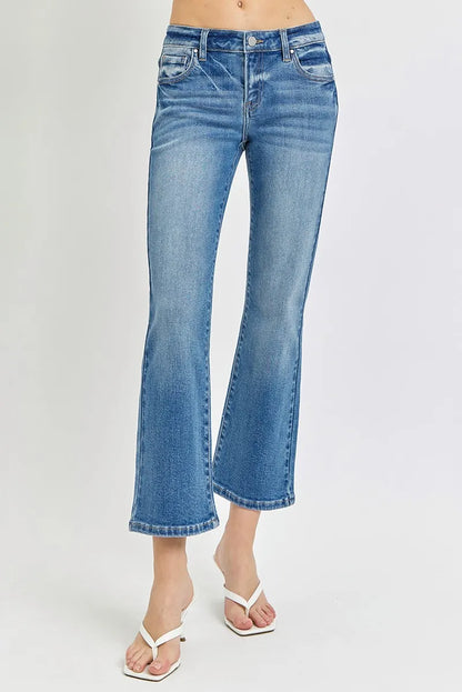 RISEN Full Size Low Rise Crop Flare Jeans Plus Size - Premium Women / Jeans & Denim from Trendsi - Just $64.99! Shop now at Handbags Specialist Headquarter