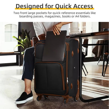 LARVENDER Expandable 5-Piece Spinner Luggage Set