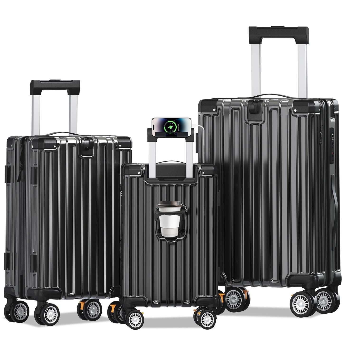 JetGlide 3pc Spinner: Expandable Hardshell Luggage