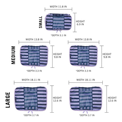 TravelWise Weekender Packing Cube Set - Silver 5-Piece