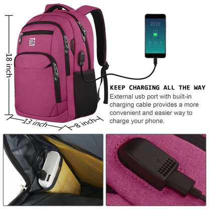SecureSlim Laptop Backpack with USB & Water Resistance