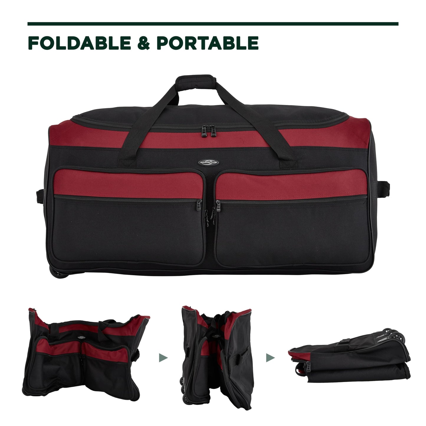 Travelers Club 36" Asgard 3-Wheel Rolling Duffel Bag