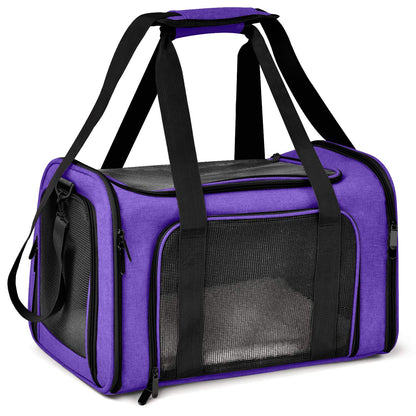 PawsVoyage: Grey TSA-Approved Pet Carrier (15lbs Max)