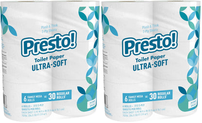 Presto! Ultra-Soft 2-Ply Family Mega Rolls Pack