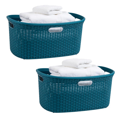 Ivory Wicker Mind Reader 40L Laundry Basket