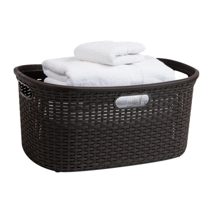 Ivory Wicker Mind Reader 40L Laundry Basket