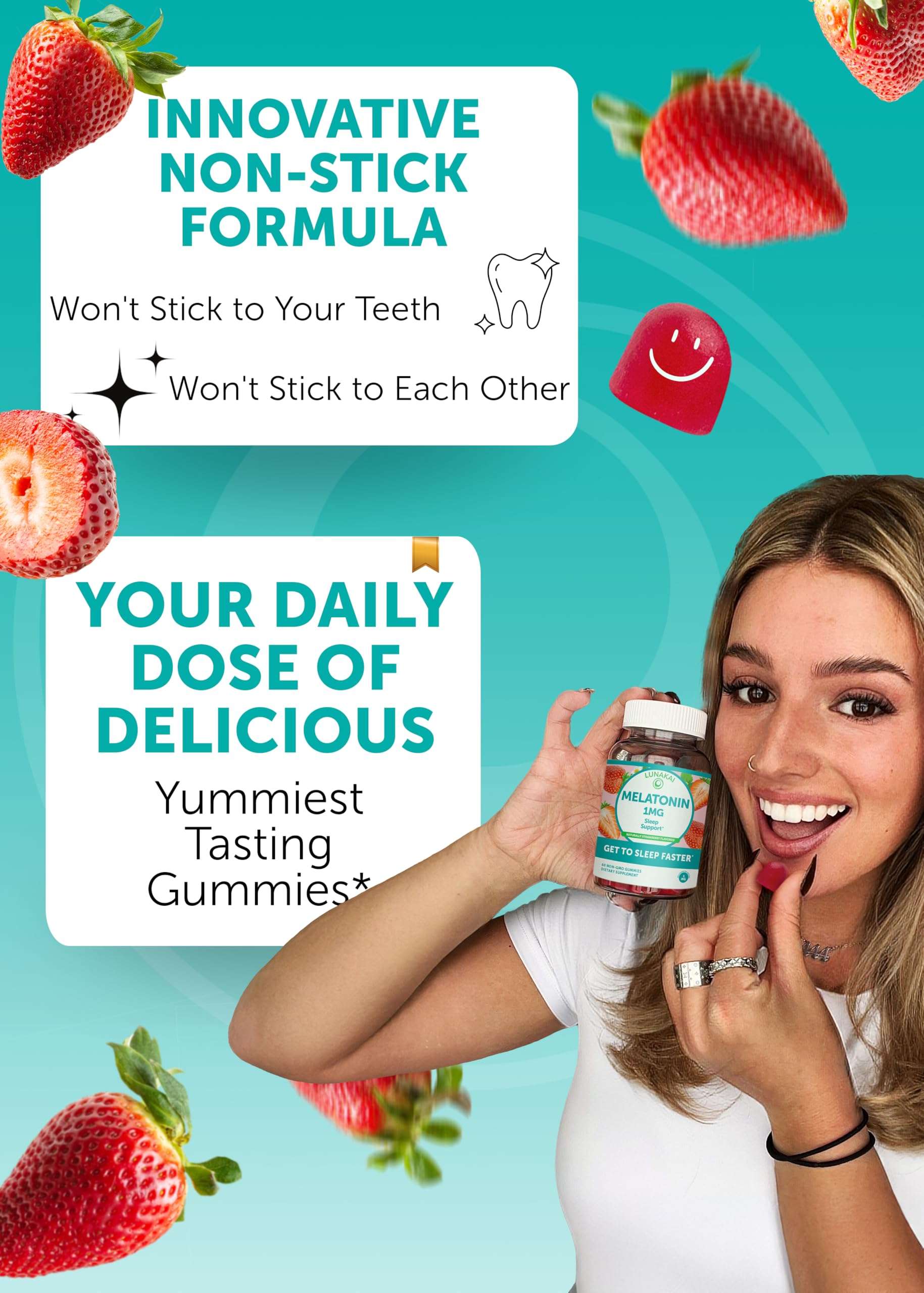 Lunakai Low-Dose Melatonin Gummies for Restful Sleep