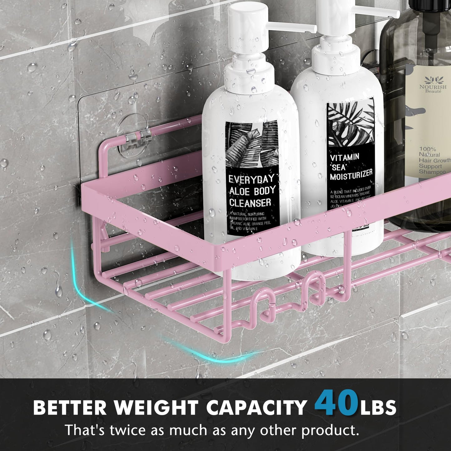 Moforoco Adhesive Shower Caddy Shelf Organizer