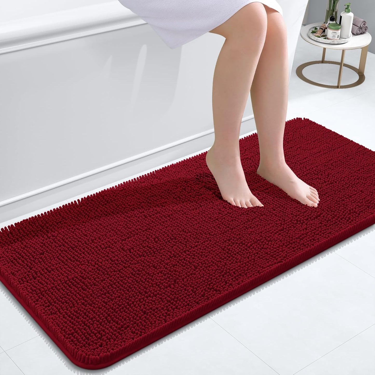 OLANLY Luxe Chenille Bath Mat - Quick Dry & Soft