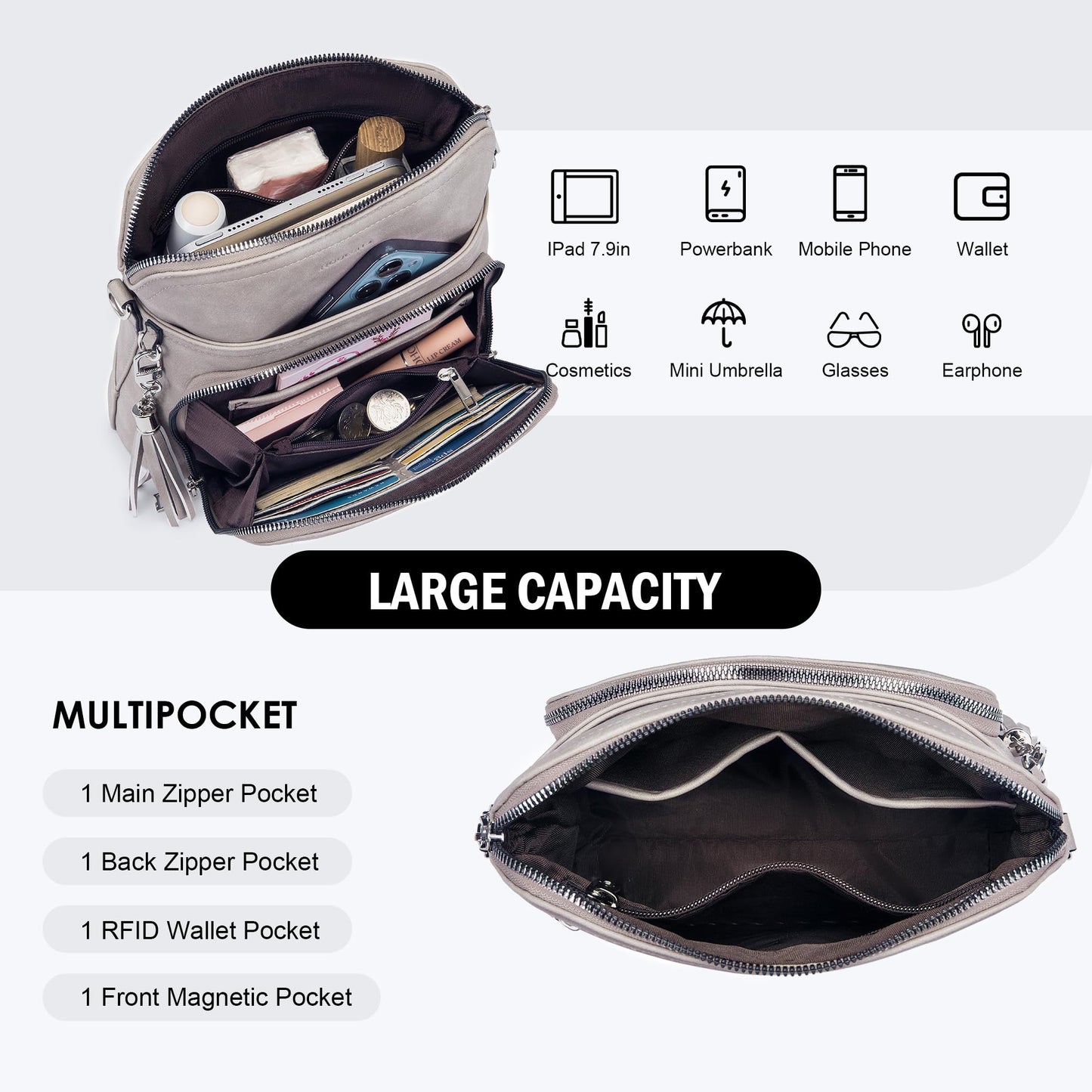 Tassel Charm Crossbody Bag for Women