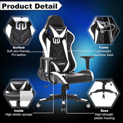 GOTMINSI Ergonomic Racing Desk Chair - White