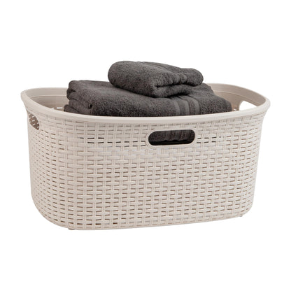 Ivory Wicker Mind Reader 40L Laundry Basket