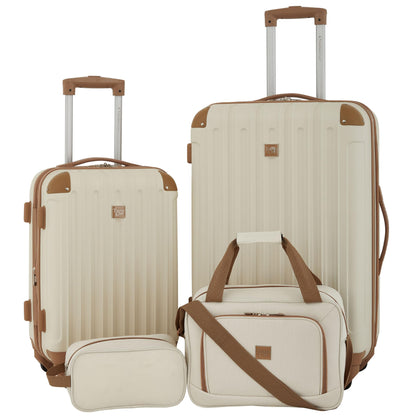 Rose Gold Hardside Luggage Set - 4-Piece Travel Kit