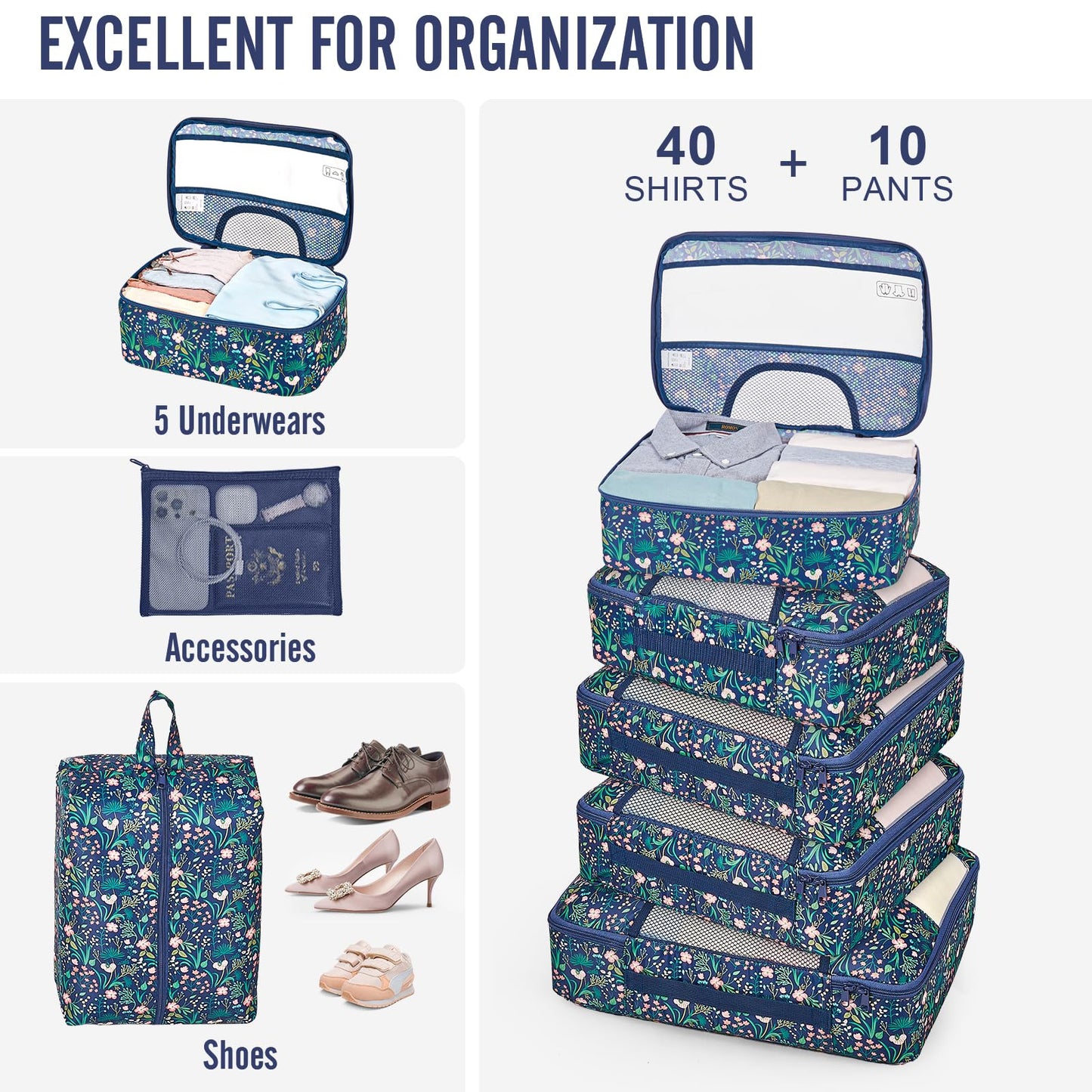 Veken Travel Cubes - 8 Piece Set