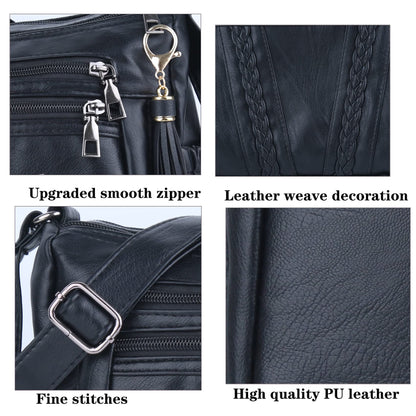 ELDA Chic Crossbody: Soft PU Leather Multi-Pocket Bag