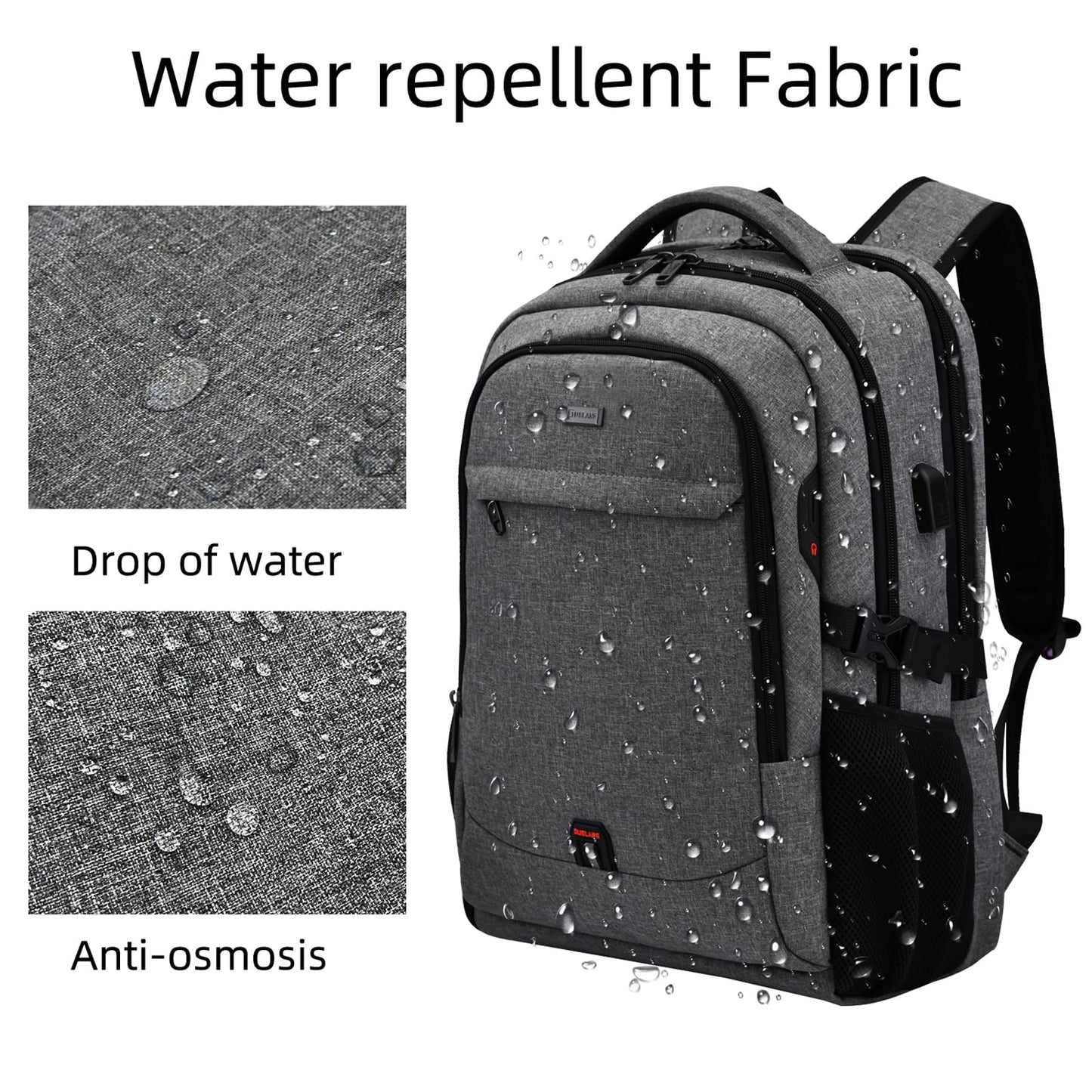 DUSLANG Travel Laptop Backpack with USB Port - Black