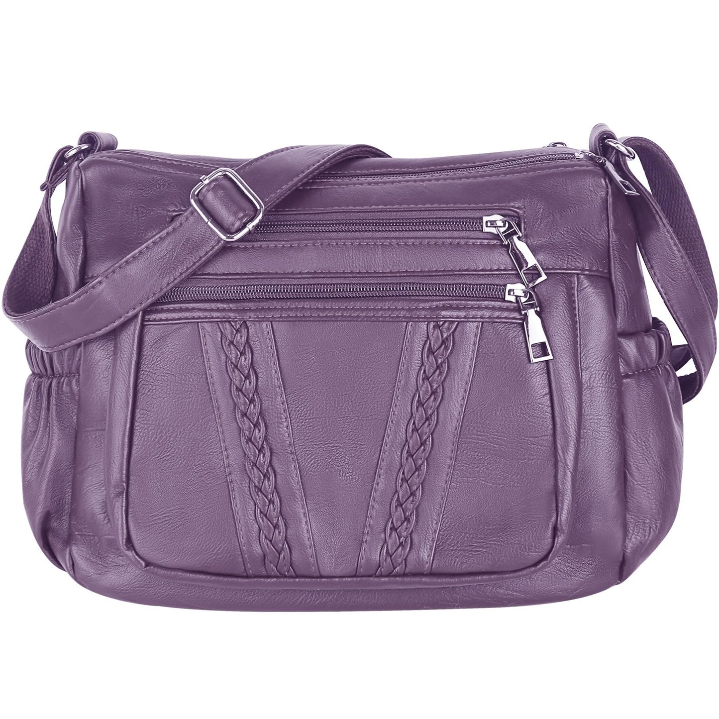 ELDA Chic Crossbody: Soft PU Leather Multi-Pocket Bag
