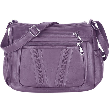 ELDA Chic Crossbody: Soft PU Leather Multi-Pocket Bag