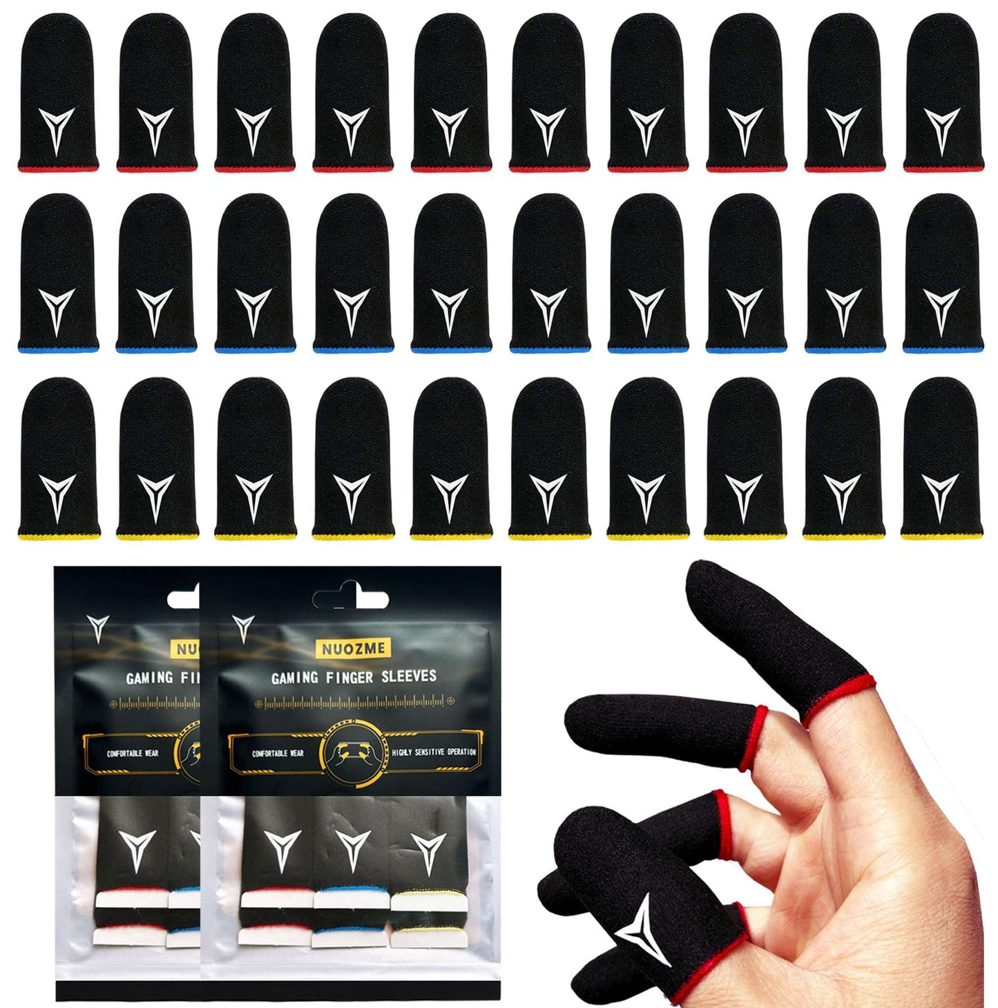 Nuozme Pro Touch Finger Sleeves - 6 Pack Gaming Gear