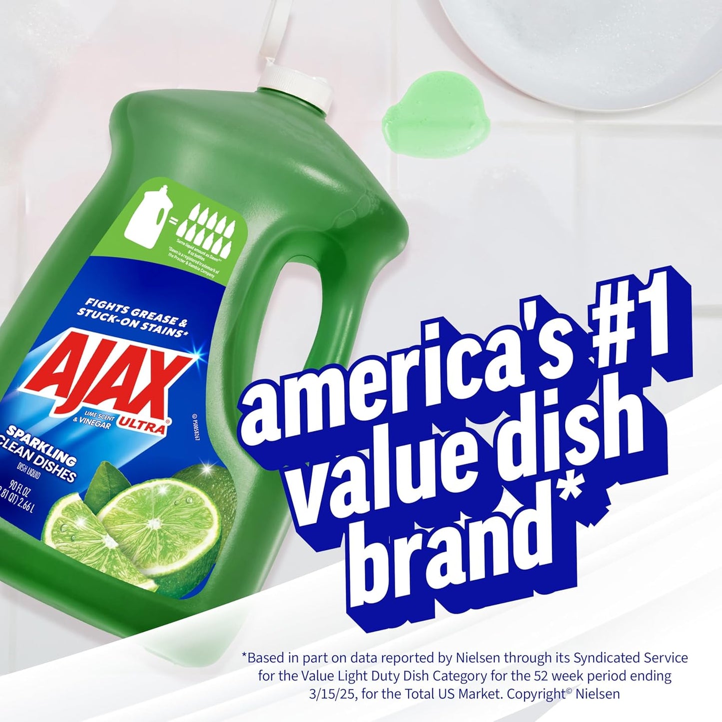 Ajax Fresh Lime Vinegar Dish Soap - 90oz Sparkle Clean