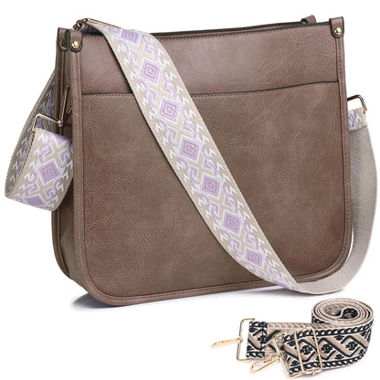 AUYOCO Chic Vegan Leather Crossbody Bag with Strap