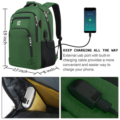 SecureSlim Laptop Backpack with USB & Water Resistance
