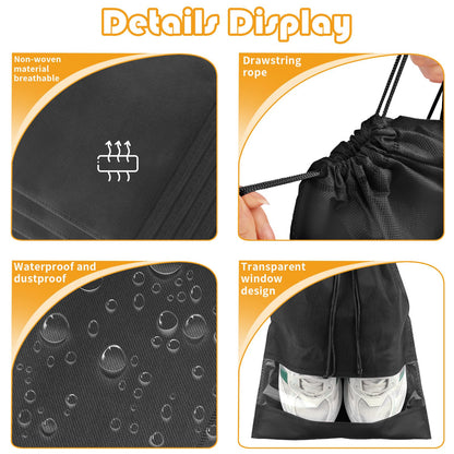 Travel Clear Shoe Bags - 5 Pack Waterproof Storage