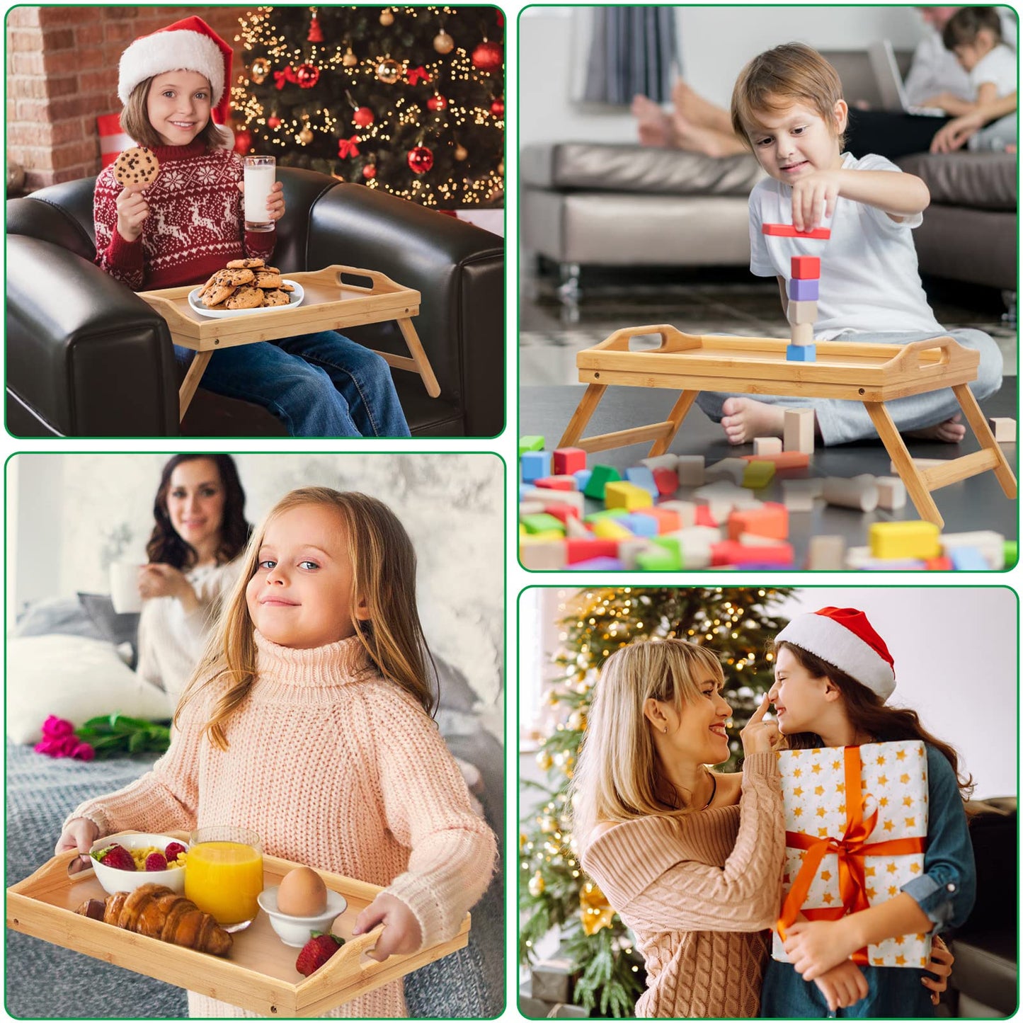 Artmeer Bamboo Foldable Bed & Laptop Tray - 2 Pack