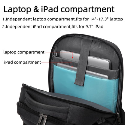 DUSLANG Travel Laptop Backpack with USB Port - Black