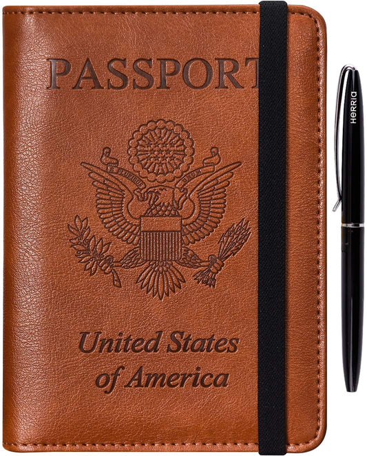 HerriaT RFID Leather Passport Wallet - Gray - Handbags Specialist Headquarter