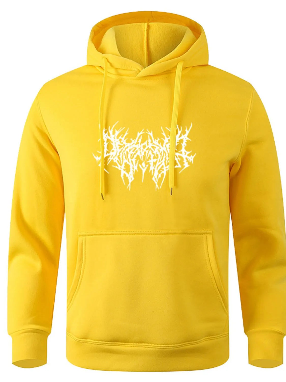 Men's Full Size Drawstring Graphic Long Sleeve Hoodie Plus Size - Premium Men's Sweatshirts from Trendsi - Just $22.58! Shop now at Handbags Specialist Headquarter