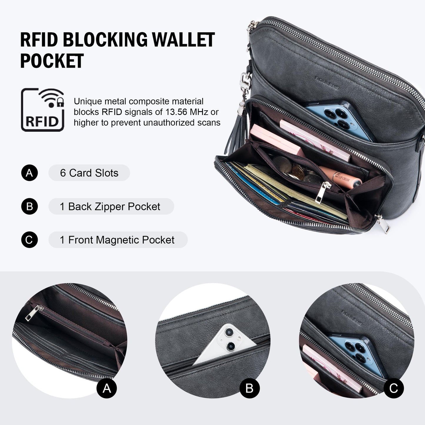 Tassel Charm Crossbody Bag for Women