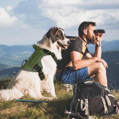 GuardianGrip Tactical Dog Vest - Large, Reflective, Green