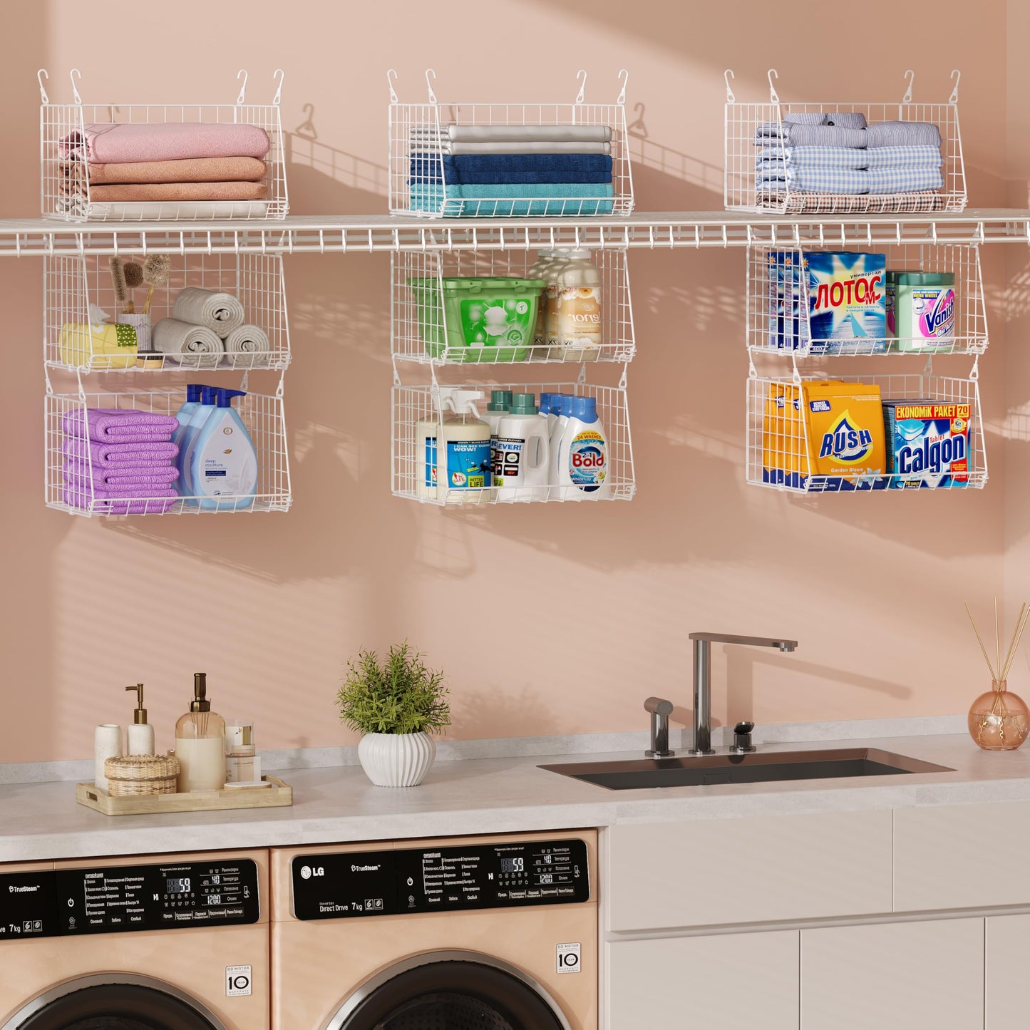 3-Tier Rotating Laundry Basket Organizer