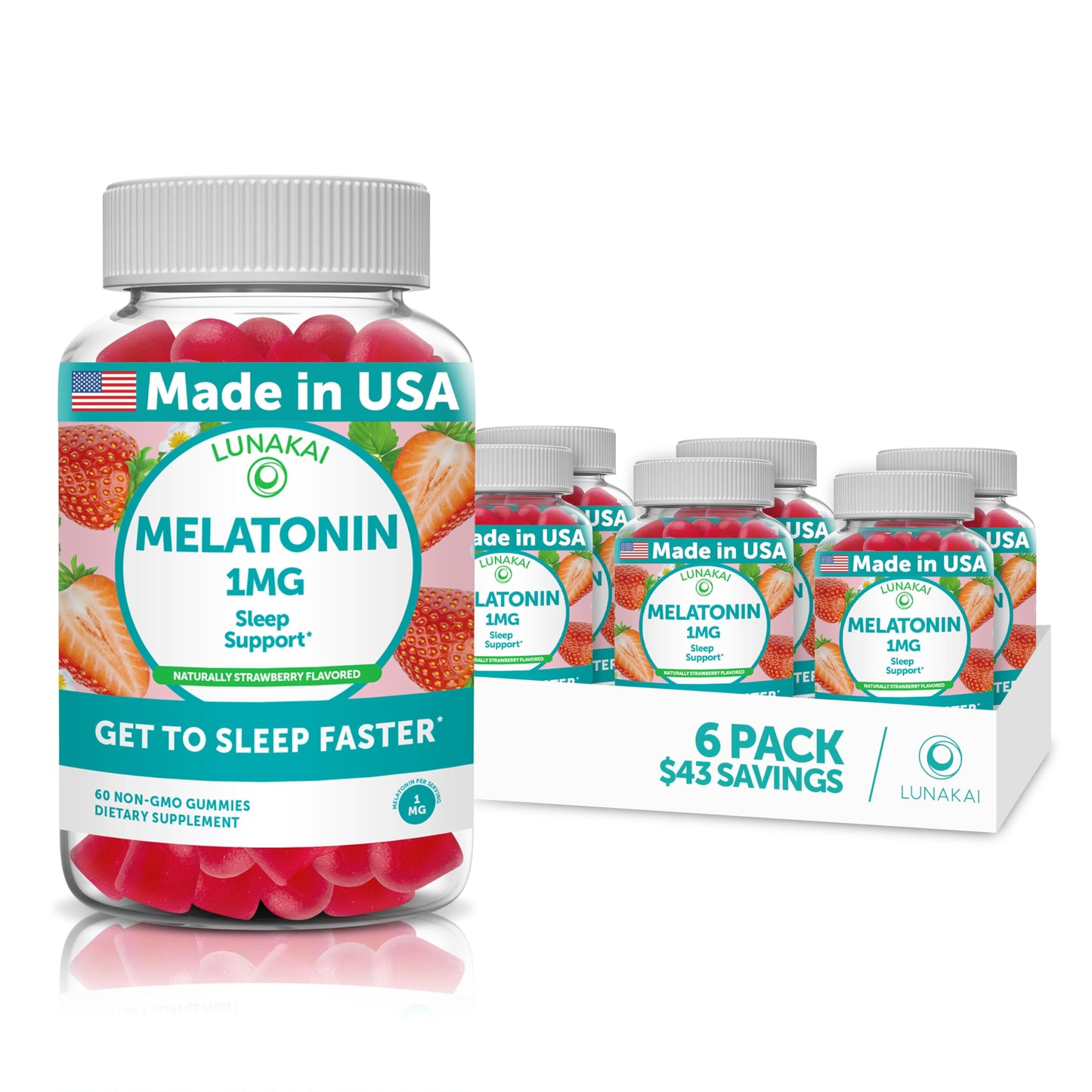 Lunakai Low-Dose Melatonin Gummies for Restful Sleep