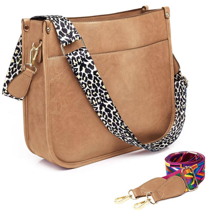 AUYOCO Chic Vegan Leather Crossbody Bag with Strap
