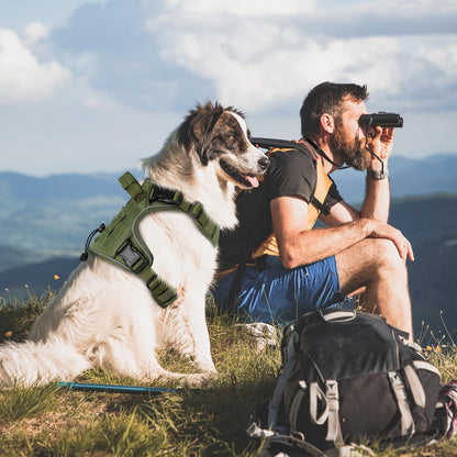 GuardianGrip Tactical Dog Vest - Large, Reflective, Green