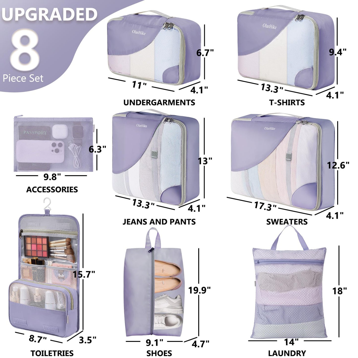 OlarHike Travel Cube Set - Cream Organizer & Gifts