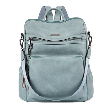 DUO-TONE Luxe Women's Leather Travel Backpack