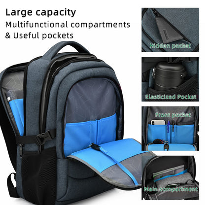 DUSLANG Travel Laptop Backpack with USB Port - Black