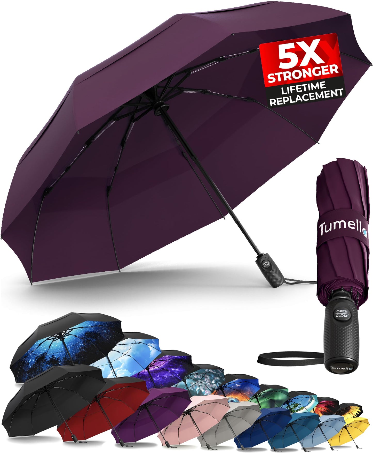 TUMELLA Elite Windproof Travel Umbrella