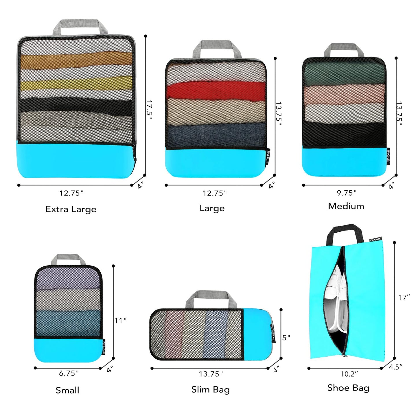 BAGAIL Expandable Travel Compression Cubes Set