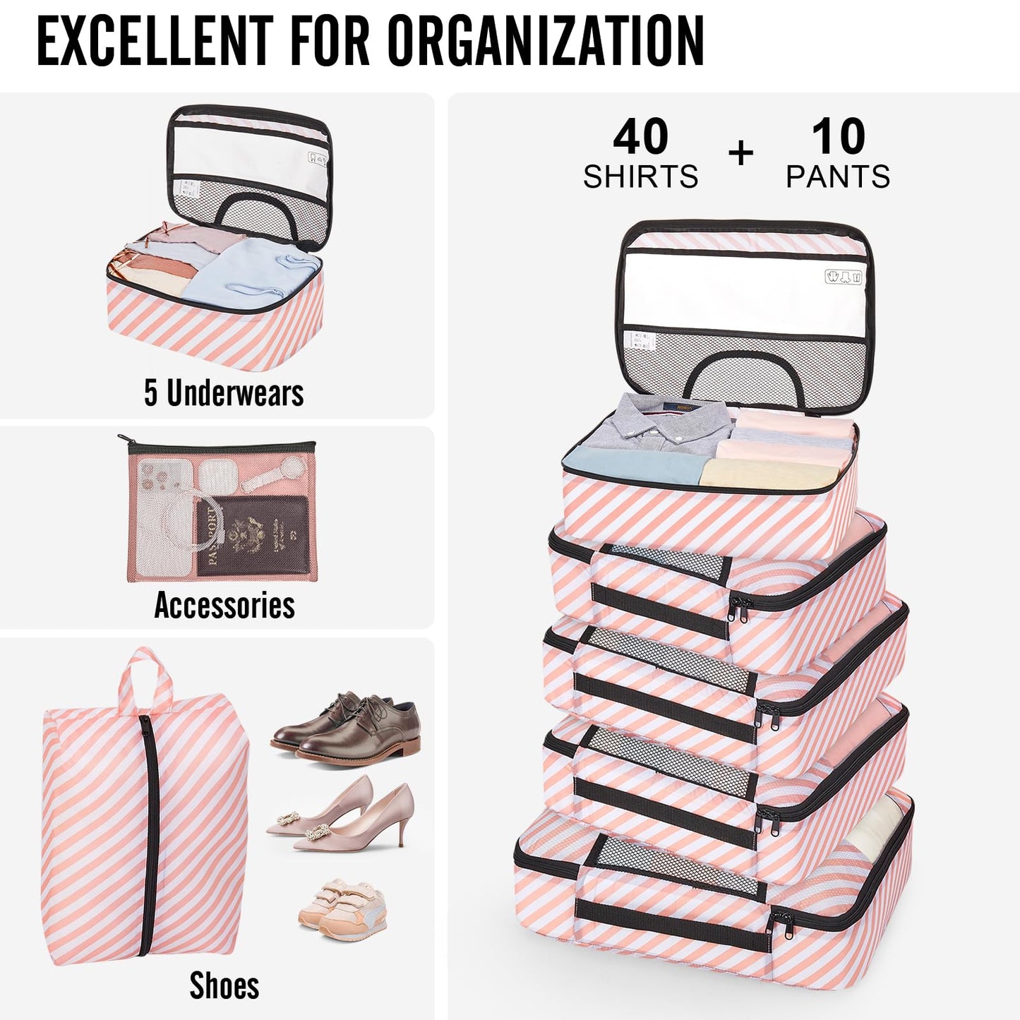 Veken Travel Cubes - 8 Piece Set