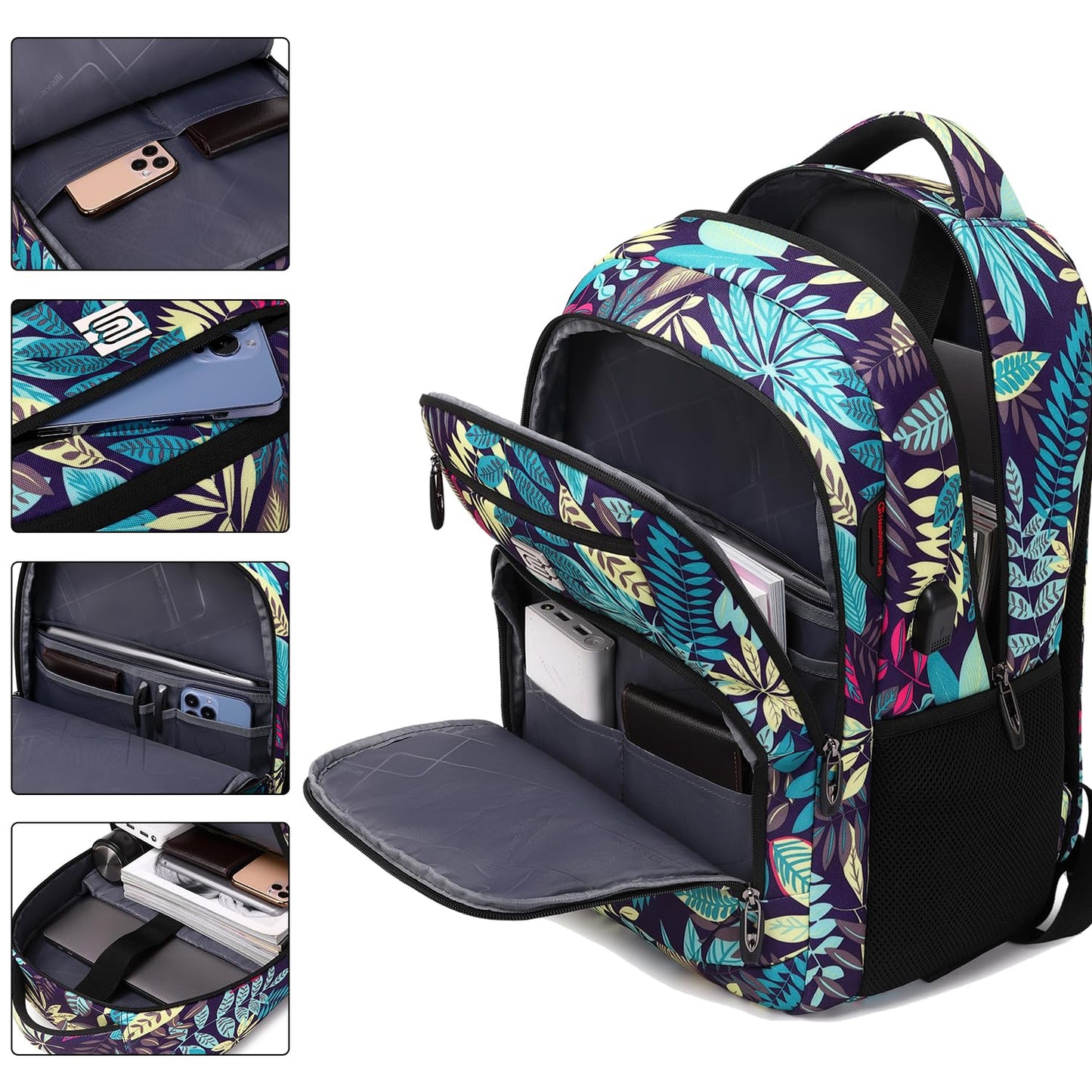 SecureSlim Laptop Backpack with USB & Water Resistance