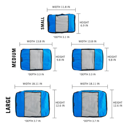 TravelWise Weekender Packing Cube Set - Silver 5-Piece