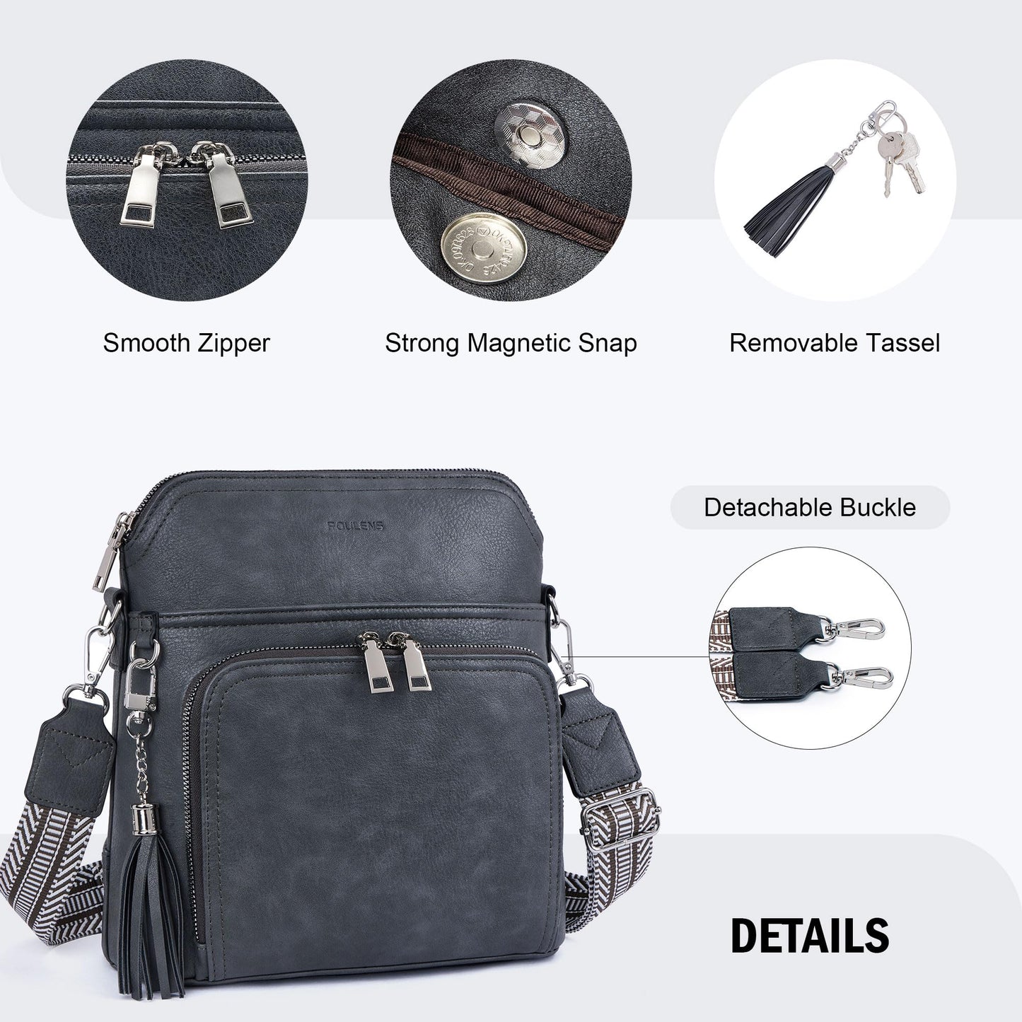 Tassel Charm Crossbody Bag for Women