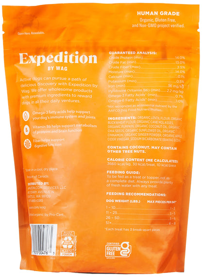 Wag Expedition Pumpkin Chia Dog Treats, Organic Biscuits