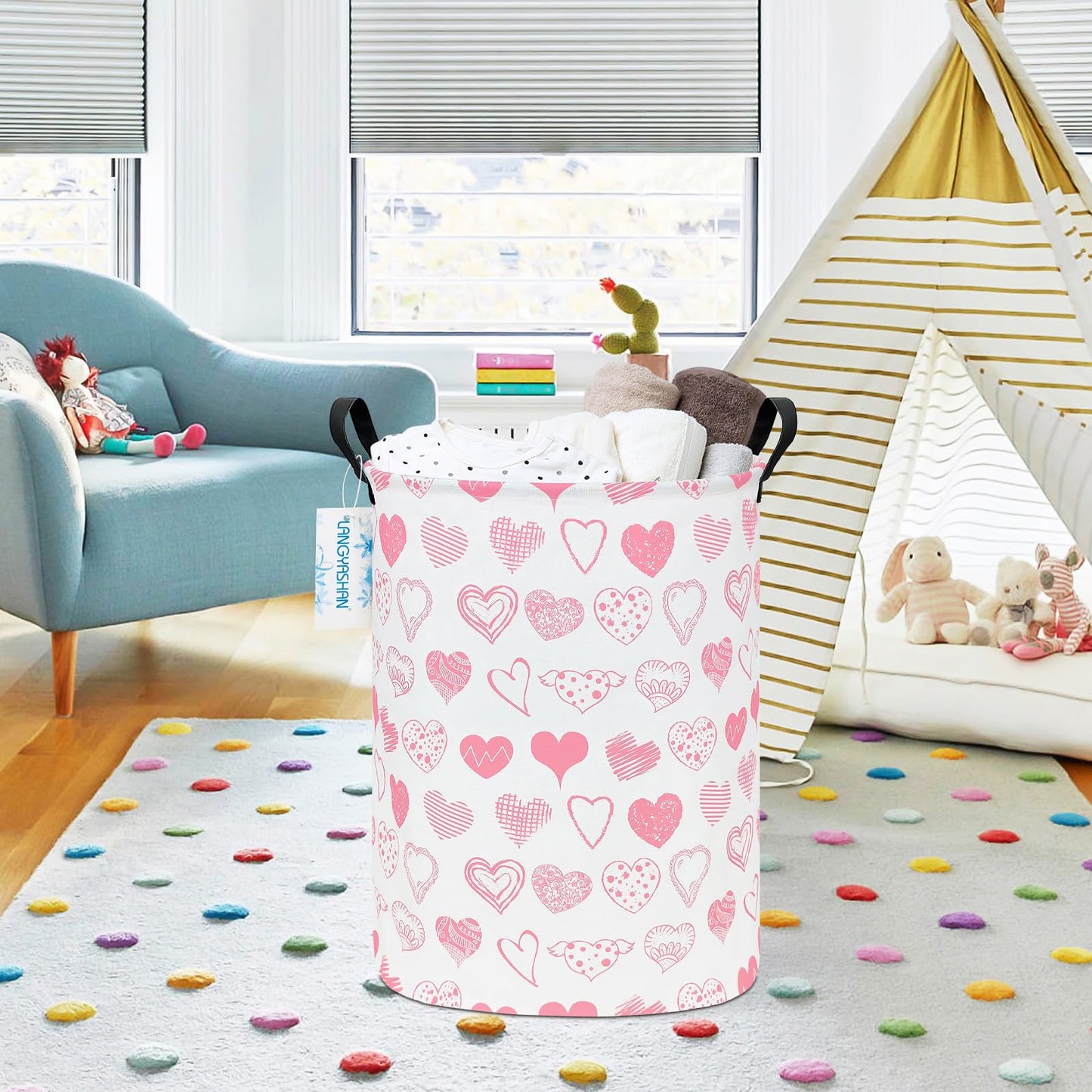 Collapsible Canvas Hamper by LANGYASHAN