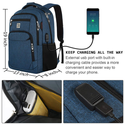 SecureSlim Laptop Backpack with USB & Water Resistance