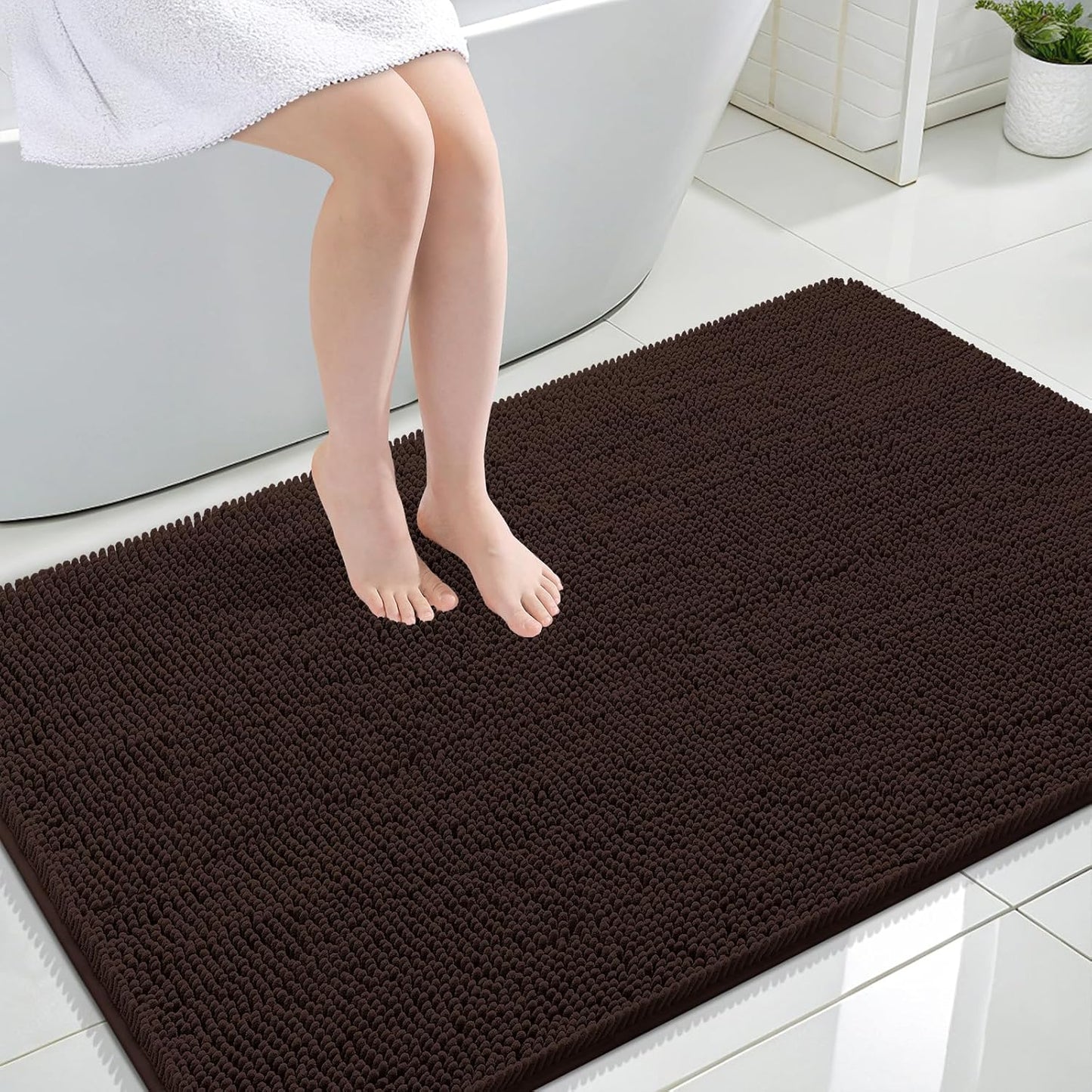 OLANLY Luxe Chenille Bath Mat - Quick Dry & Soft
